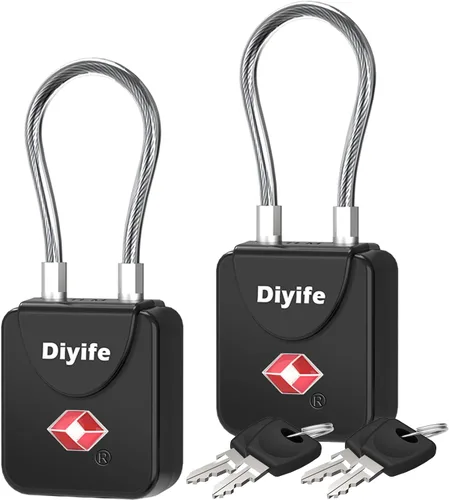 Cerraduras de equipaje con llave, [2 unidades] Diyife - Cerraduras de equipaje aprobadas por la TSA, cerraduras de maleta, cerradura de viaje