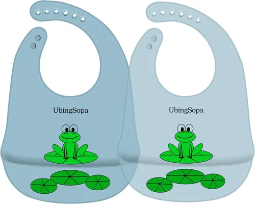 Vista 9 de Baberos de silicona para bebés: ajustables, suaves, impermeables y duraderos, con gran bolsillo para atrapar alimentos, aptos para la alimentación