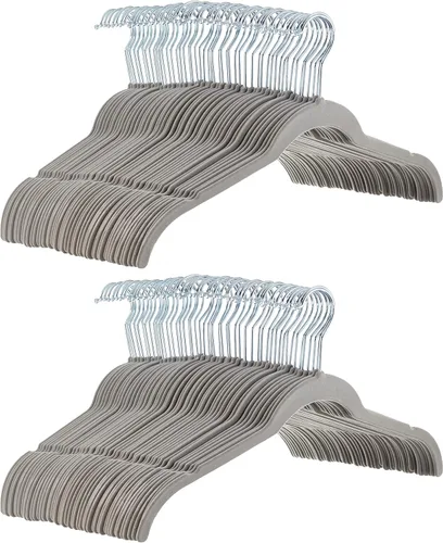 Vista 9 de Yaxa Basics Perchas delgadas de terciopelo antideslizantes para camisas, paquete de 30, negro