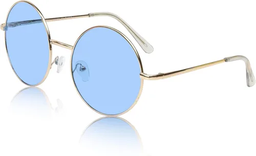 Vista 35 de Sunny Pro - Lentes de sol redondos con diseño de círculos retro con lentes tintados y protección UV400