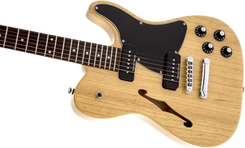 Vista 4 de Fender Jim Adkins JA-90 Thinline Telecaster - Guitarra eléctrica, con 2 años de garantía, natural, diapasón de laurel
