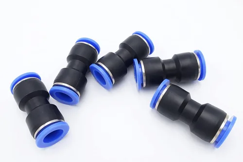 Empuje para conectar, tubo de 1/2 pulgada OD, conector de dos vías de unión recta de aire neumático (paquete de 5)