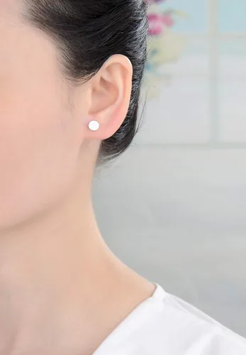 Vista 2 de Adabele Authentic Sterling Silver Tiny Stud Earrings Circle Dot Triangle Star Moon Bar Minimalist Hypoallergenic Nickel Free Women Girl Teen Men