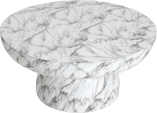 Vista 5 de Christopher Knight Home Patsy - Mesa de café moderna y ligera de concreto, mesa auxiliar redonda para interiores y exteriores, mesa de centro