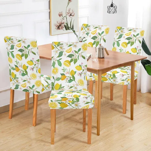 Vista 6 de xigua Paquete de 2 fundas para sillas de comedor, impermeables, elásticas, extraíbles y lavables, para el hogar, restaurante, banquete