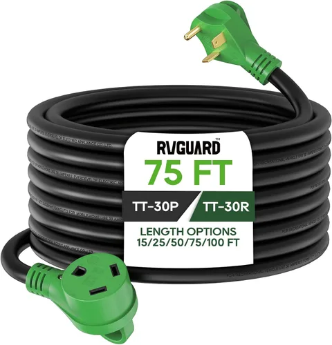 Vista 10 de RVGUARD Cable de extensión de RV de 30 amperios y 50 pies, cable STW de calibre 10/3 resistente con indicador de alimentación LED y organizador