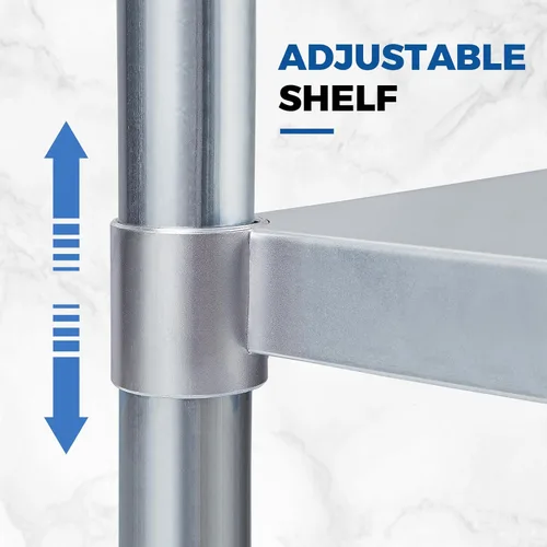 Vista 3 de Profeeshaw mesa de trabajo, de uso comercial, de acero inoxidable NSF con protector contra salpicaduras y estante inferior, para cocina, restaurante