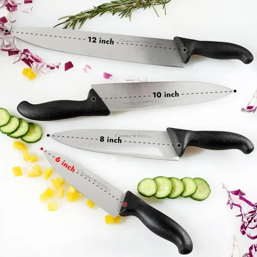 Vista 5 de CURTA Cuchillo de chef de grado comercial de 6 pulgadas, certificado NSF, ergonómico, mango azul antideslizante, hoja forjada de acero inoxidable