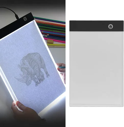Vista 4 de Huleo Almohadilla de luz LED, almohadilla de luz de trazado A5, caja de luz de almohadilla de rastreo de artcrafts, 3 niveles de brillo, tablero