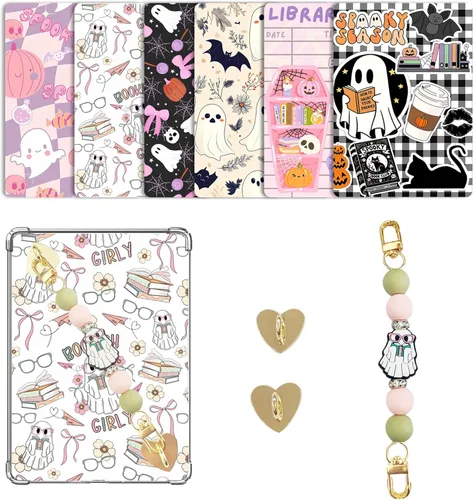 Vista 10 de 6 PIEZAS 17,27 cm x 12,19 cm Fundas de respaldo transparentes Compatibles para Kindle Paperwhite 11ª-12ª generación, color suave con correa