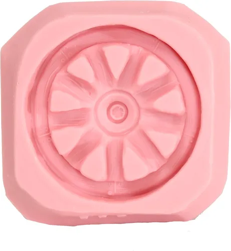 Vista 4 de Molde de silicona para rueda de carro, fácil de usar con fondant, resina de chocolate, arcilla y molde de rueda occidental, hecho de silicona