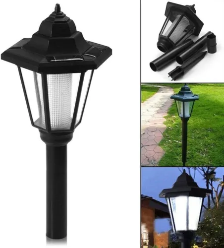 Vista 2 de 1 poste de luz al aire libre jardín patio entrada energía solar lámpara linterna césped