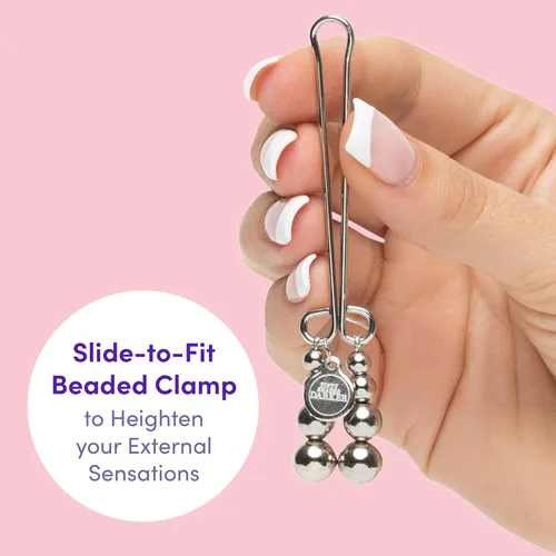 Vista 2 de Love Honey Fifty Shades - Abrazadera de clítoris con cuentas Just Sensation, 1 unidad