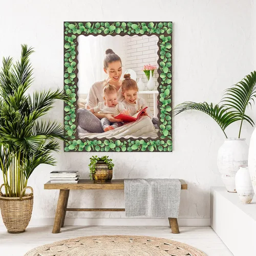 Vista 5 de Outus Calcomanías bohemias de eucalipto para tablón de anuncios, borde y hojas tropicales, decoración de pared (estilo vivo, 59 pies)