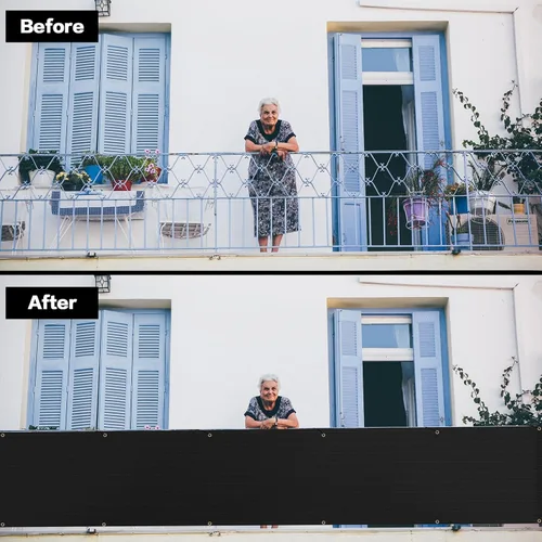 Vista 3 de MEANCHEN Cubierta para valla de privacidad de 3 x 10 pies, protección UV, resistente a la intemperie, impermeable, para apartamentos, exteriores