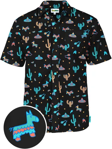 Vista 7 de Tipsy Elves - Camisas hawaianas para hombre, informales, de verano, para la playa, tela elástica con ajuste moderno