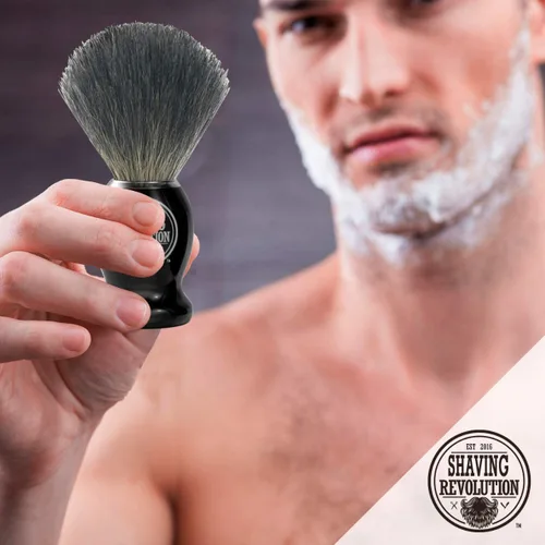 Vista 5 de Viking Revolution Brocha de afeitar de pelo de tejón, cepillo de afeitado para afeitado húmedo con crema de afeitar y jabón, el mejor afeitado de tu