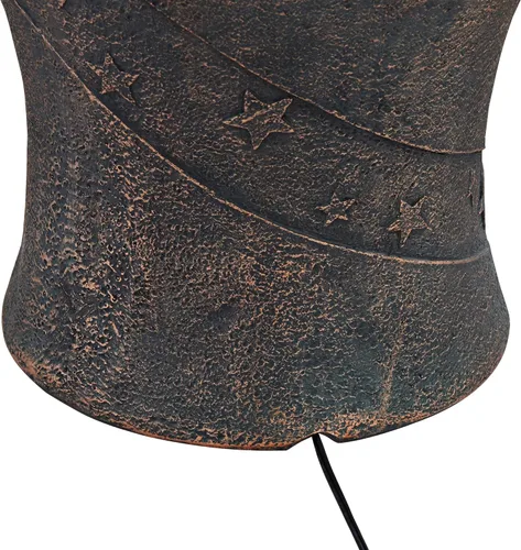 Vista 6 de Crescent Moon - Fuente de suelo rústica grande de 34 pulgadas de alto para interiores y exteriores, con luz LED, función de agua de pie