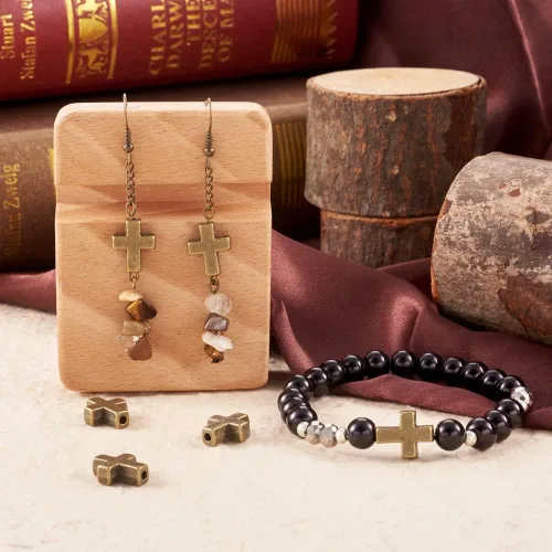 Vista 6 de Craftdady - Cuentas pequeñas de cruz de metal