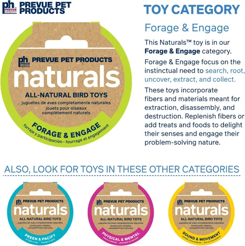 Vista 5 de Prevue Pet Products Naturals - Caminata de coco doble para animales pequeños y pájaros 62818,16X4X9 Escondite de coco 100% natural, puente y túnel