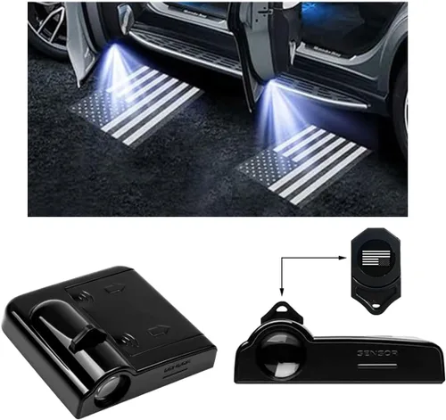 2 PCS Luces de Puerta de Automóvil Proyector de Logotipo, Luz Inalámbrica de Logotipo para Puerta de Automóvil, Luz LED de Bienvenida de Cortesía