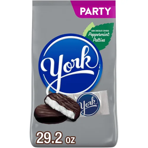 Vista 9 de YORK Caramelo de chocolate oscuro y menta con sabor a bocadillo, sin gluten, paquetes de 0.55 onzas (25 unidades)