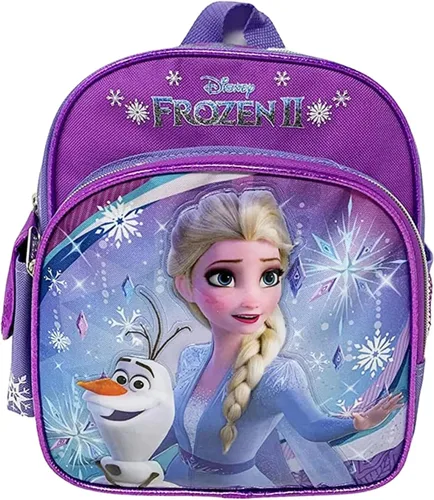Pod Disney Frozen 2 Elsa Anna & Olaf - Mini mochila de 10 pulgadas para niña, bolsa de libros color morado