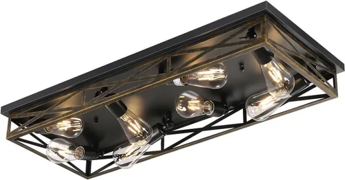 Vista 11 de Lámpara de techo rústica de granja para cocina, accesorios de iluminación de 6 luces para pasillo con montaje empotrado en el techo, lámpara