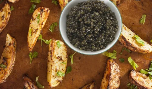 Vista 6 de Royal Amber Siberian Caviar - Huevas de esturión Baerii - Dinastía Cru (1 onza (0.99 oz))