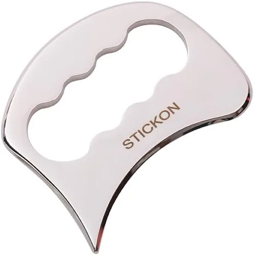 Vista 3 de STICKON Herramienta de masaje de raspado Gua Sha de acero inoxidable Herramientas IASTM gran herramienta de movilización de tejidos blandos