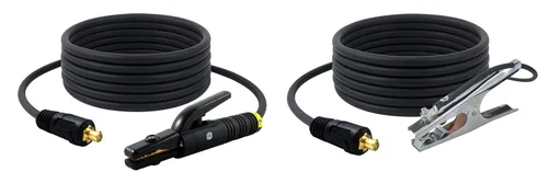 Vista 9 de SÜA - Conjunto de cables de soldadura de 300 amperios - Conector de terminal - Cable de cobre 100% AWG # 1 (15 pies cada plomo)
