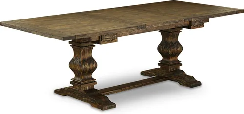 Vista 3 de East West Furniture LALA9-77-16 9 Piece Dining Table Set Includes a Rectangle Wooden Table with Removable Leaf and 8 Dark Khaki Linen Fabric