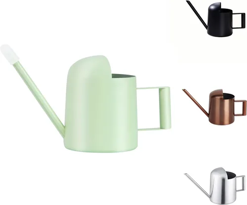 Vista 4 de Regadera Mini, 300ml/10oz de acero inoxidable con boquilla larga, pequeña regadera para plantas de interior, suculentas, hierbas (negro)