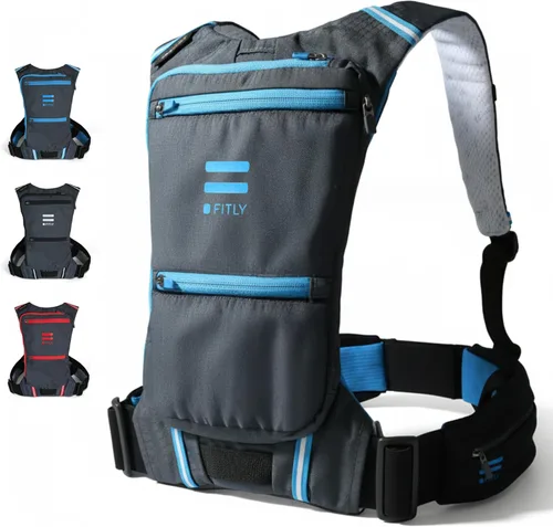 Vista 11 de FITLY Minimalist Running Pack - Fitness Backpack Phone Holder, Storage, Thoracic Belt - Carry Personal Items - Running Gear for Men & Women