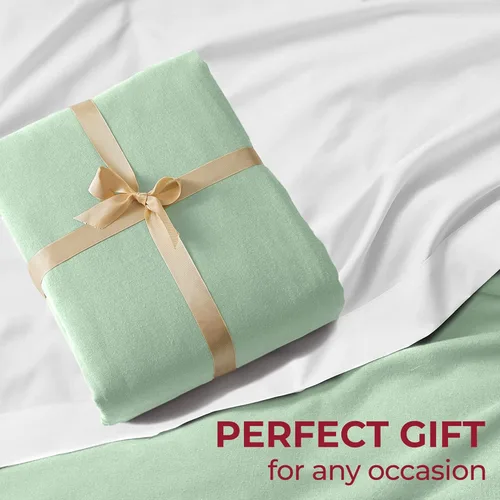 Vista 5 de Mellanni Juego de funda de edredón 100% algodón orgánico tamaño King: 2 fundas de almohada y 1 funda de edredón con cierre de botón y lazos