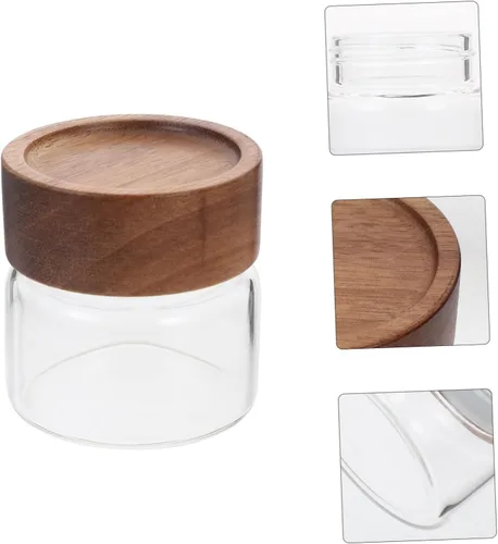 Vista 6 de Recipiente de almacenamiento de vidrio con tapa, recipiente hermético para alimentos para té, diseño transparente para monitoreo para cocina