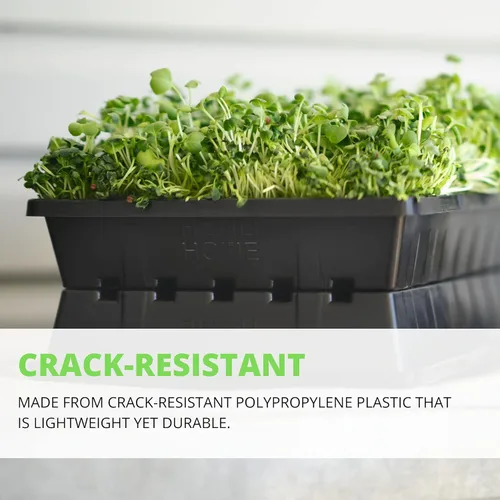 Vista 5 de 1020 Bandejas de inicio de semillas, paquete de 5 bandejas de germinación de plástico reutilizables para microverdes y plántulas