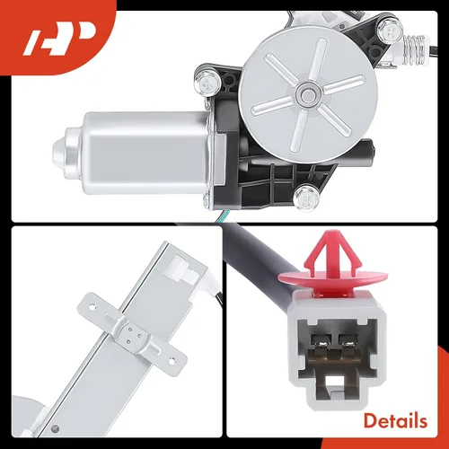Vista 8 de Regulador de ventana eléctrica con motor A-Premium compatible con Honda Pilot 2003-2008 lado trasero del pasajero derecho