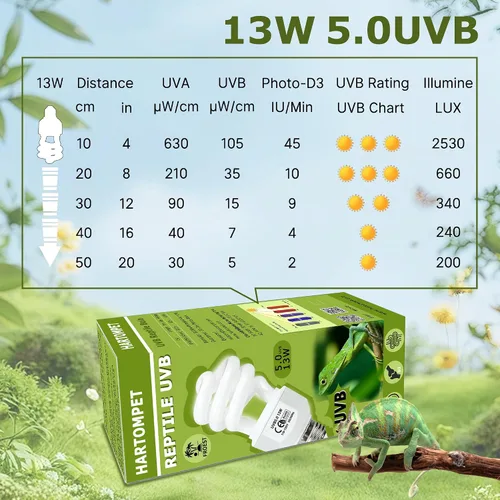 Vista 6 de UVB 5.0 Reptile Light13W, lámpara tropical fluorescente compacta, bombilla UVB de bobina para reptiles de selva tropical, luz para camaleones 1