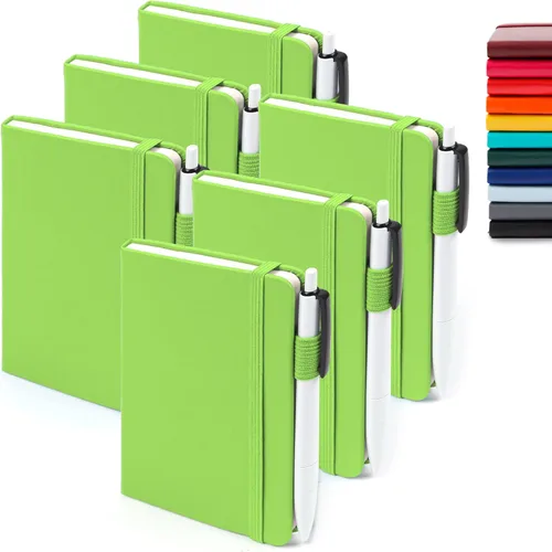 Vista 22 de Feela - Paquete de 6 cuadernos pequeños de bolsillo a granel, mini cuadernos de notas memo kawaii de tapa dura con líneas universitarias y soporte