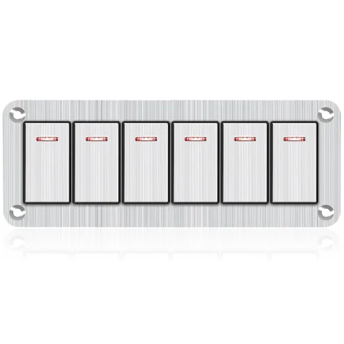 Vista 12 de Panel de Interruptor de Palanca de 3 Posiciones Impermeable de Aluminio, Panel de Interruptor Basculante de 12V/24V, Interruptor de Coche/Barco de 5