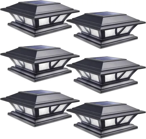 Vista 12 de SIEDiNLAR Luces solares para postes al aire libre, 2 modos, luz LED para valla de cubierta de 4 x 4, 5 x 5, 6 x 6 pulgadas, decoración de patio