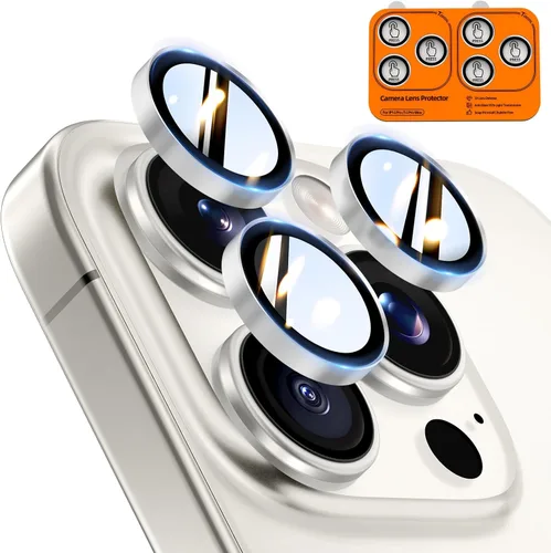 Vista 23 de TOCOL Protector de lente de cámara para iPhone 14 Pro Max / iPhone 14 Pro, protector de lente de cámara de vidrio templado HD individual resistente