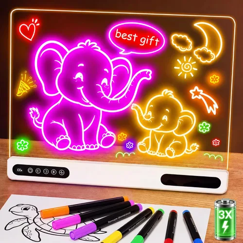 Tablero de dibujo LED recargable para niños: 20 horas de duración de la CV1