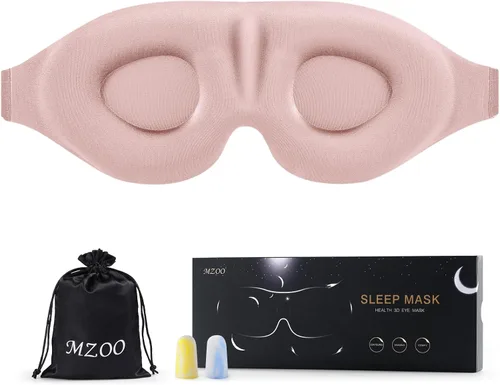 Vista 12 de MZOO - Máscara de dormir de lujo para dormir de espalda, lateral, bloqueo completo de luz, máscara de ojos para dormir, antifaz nocturno, 3D de cero