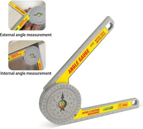 Vista 6 de Miter Saw Protractor Angle Ruler, 360 Degree Measure Tool ,Angle Finder Gauge with High Accuracy Bubble Level for Carpenters and All Building Trades