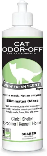 Thornell Cat Odor-Off Spray eliminador de olores de mascotas para gatos, aroma fresco, 16 onzas, listo para usar, eliminador de olores de orina de
