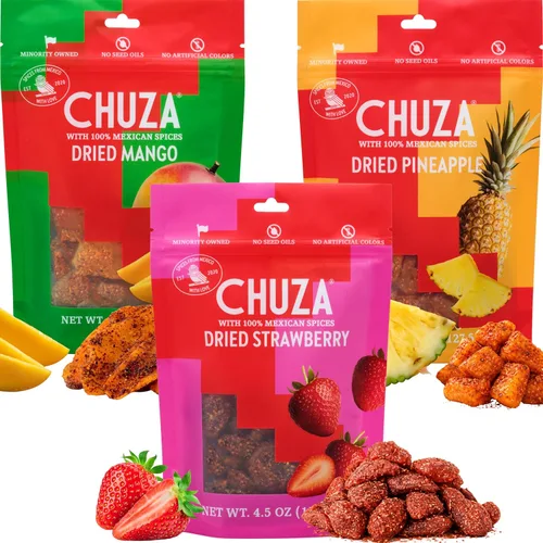 Vista 11 de CHUZA Bocadillos de Nopal secos picantes (3.5 onzas, paquete de 2) – Cactus seco de chile dulce estilo caramelo mexicano, con condimento, chile