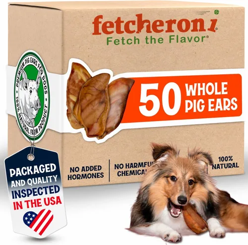 Vista 12 de Orejas de cerdo enteras para perros grandes, paquete de 30 masticables de larga duración para perros, un ingrediente, delicioso sabor totalmente