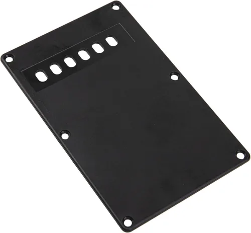 Vista 3 de Placa trasera de guitarra Yootones de 6 agujeros, cubierta de cavidad de trémolo, compatible con guitarras Fender Stratocaster ST SQ Squier (negro)
